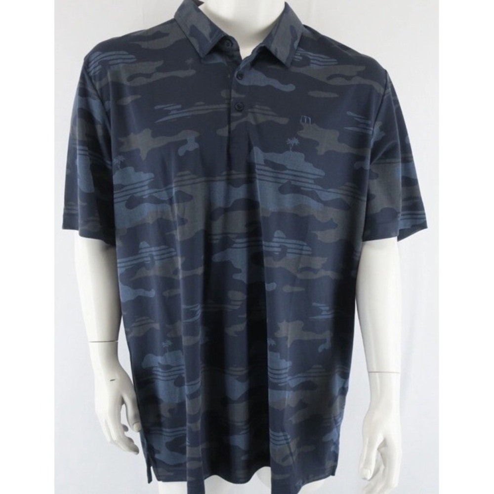Travis Mathew Camouflage Polo Shirt - Black and Gray - Picture 2 of 5
